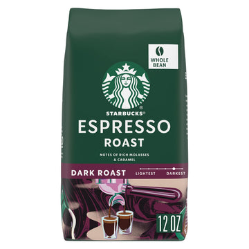Starbucks Whole Bean Coffee, Dark Roast Coffee, Espresso Roast, 100% Arabica, 1 bag (12 oz)