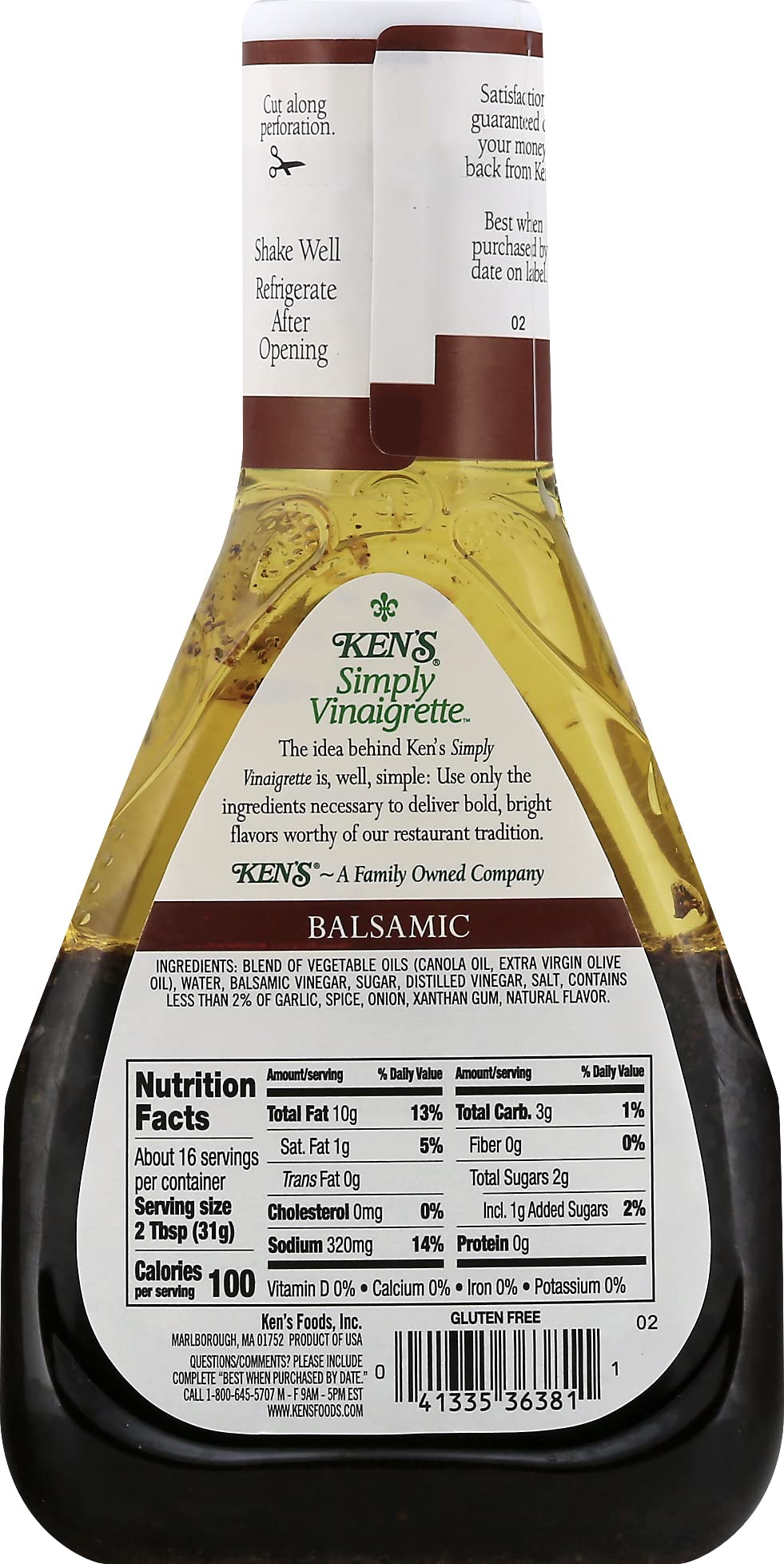 Ken'S Steak House Simply Vinaigrette, Balsamic, Salad Dressing 16 Ounce