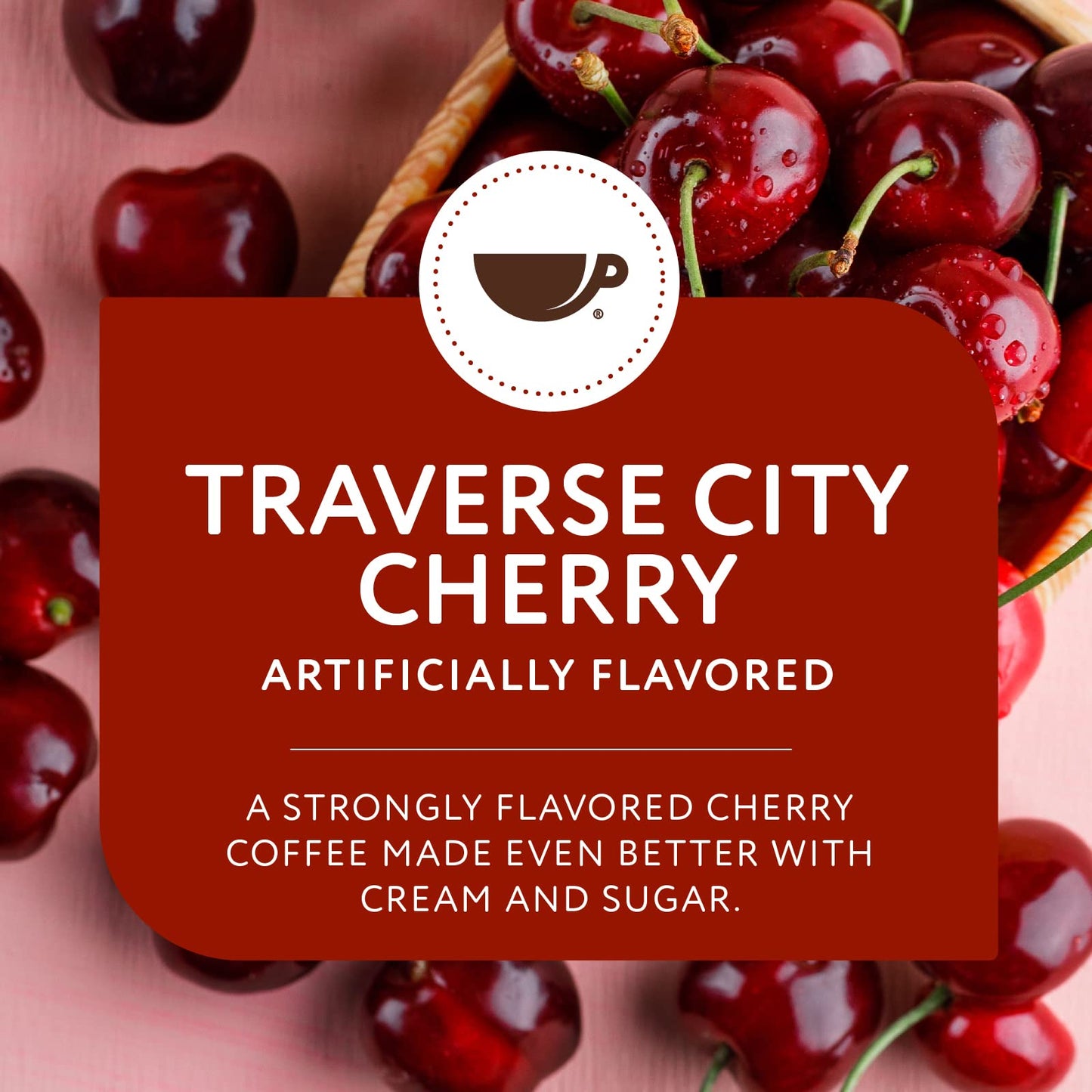Paramount Roasters Traverse City Cherry Flavored Ground Coffee, 1-12 Ounce Package Medium Roast