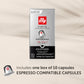 illy Aluminum Espresso compact pieces - Compatible with Nespresso - Forte Extra Bold Roast - 10 Count (Pack of 10)