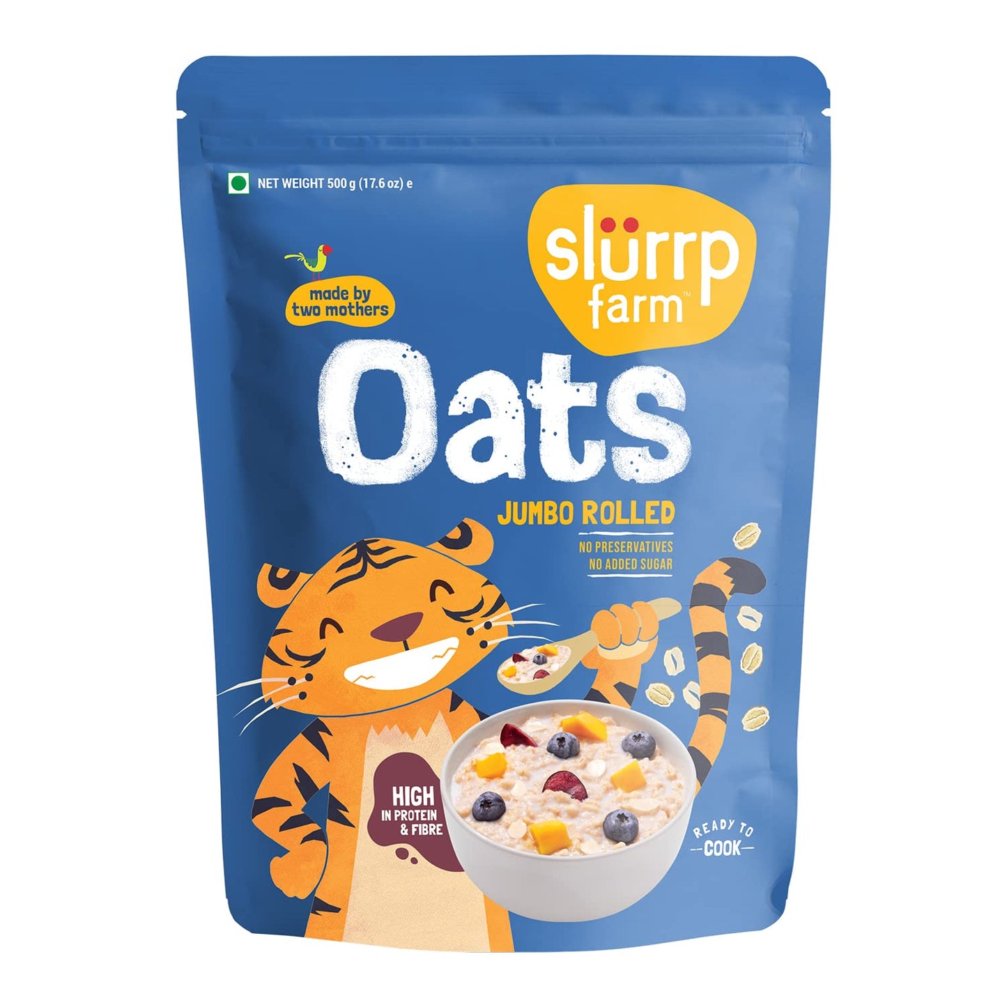 Slurrp Farm Rolled Oats, 100% Natural Wholegrain, High Protein & Fiber, Healthy Food With No Added Sugar, Breakfast Cereal, Heal