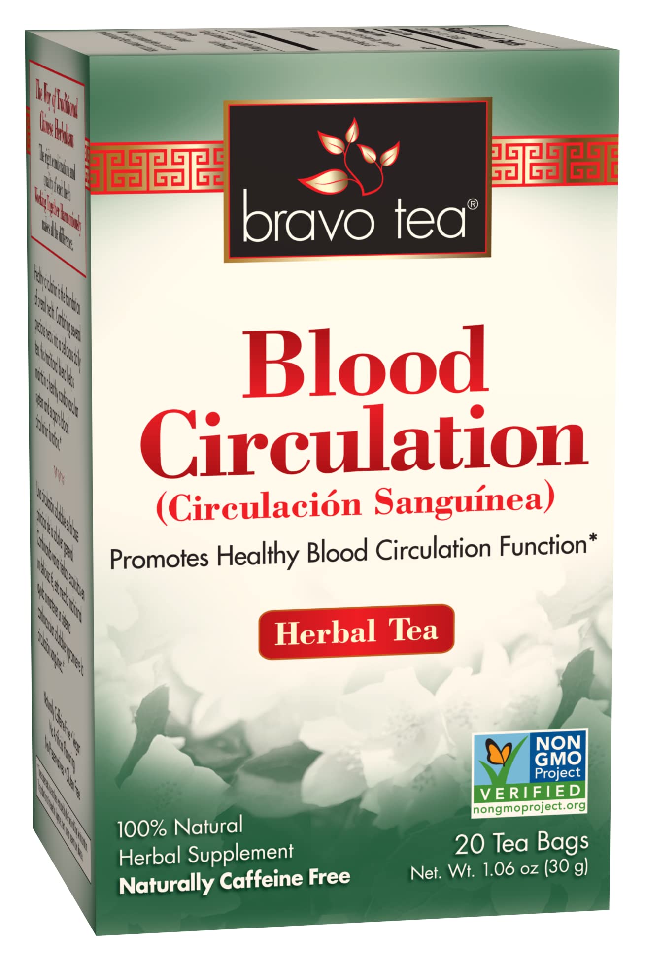 Bravo Teas&Herbs Blood Circulation Herbal Tea  Energy Blend Free  20 Count