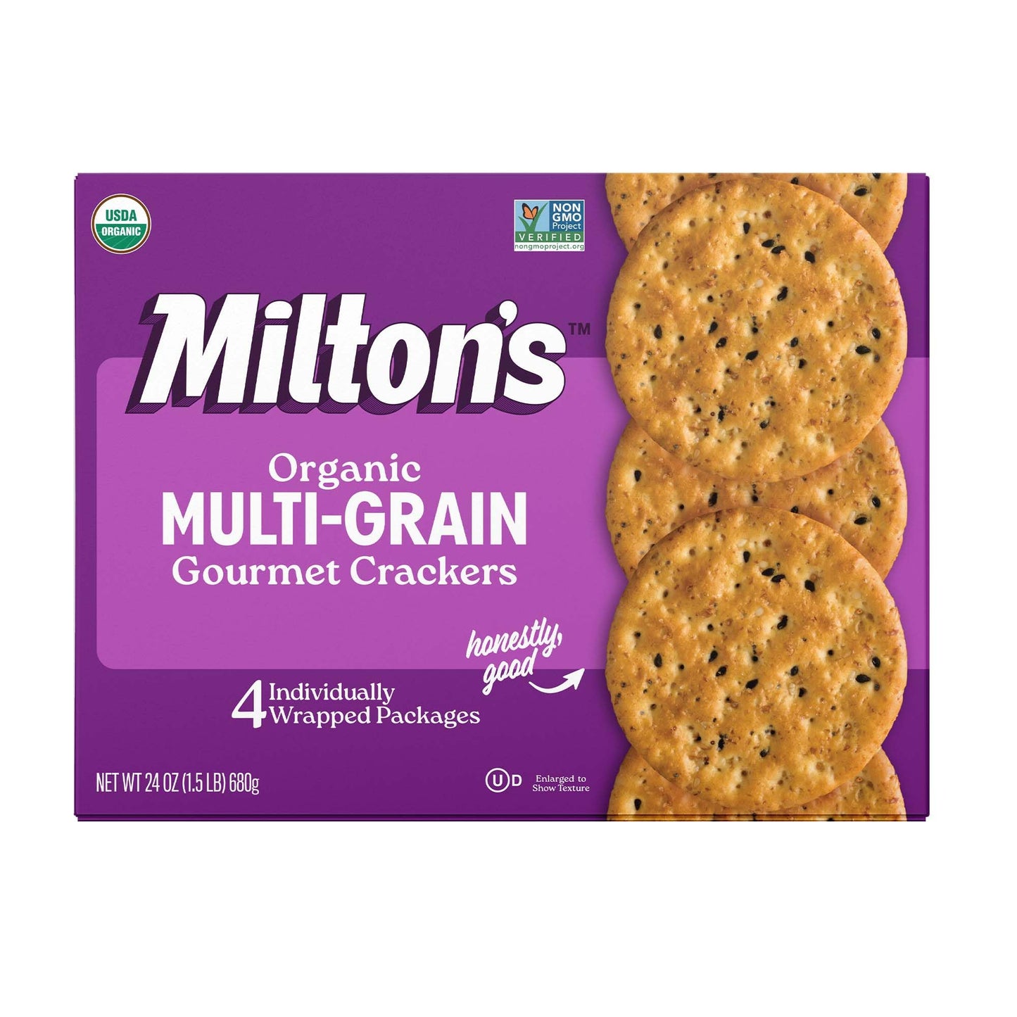 Miltons craft Bakers Original Multi-grain gourmet Baked crackers 680g (4 Individually Wrapped Packages)