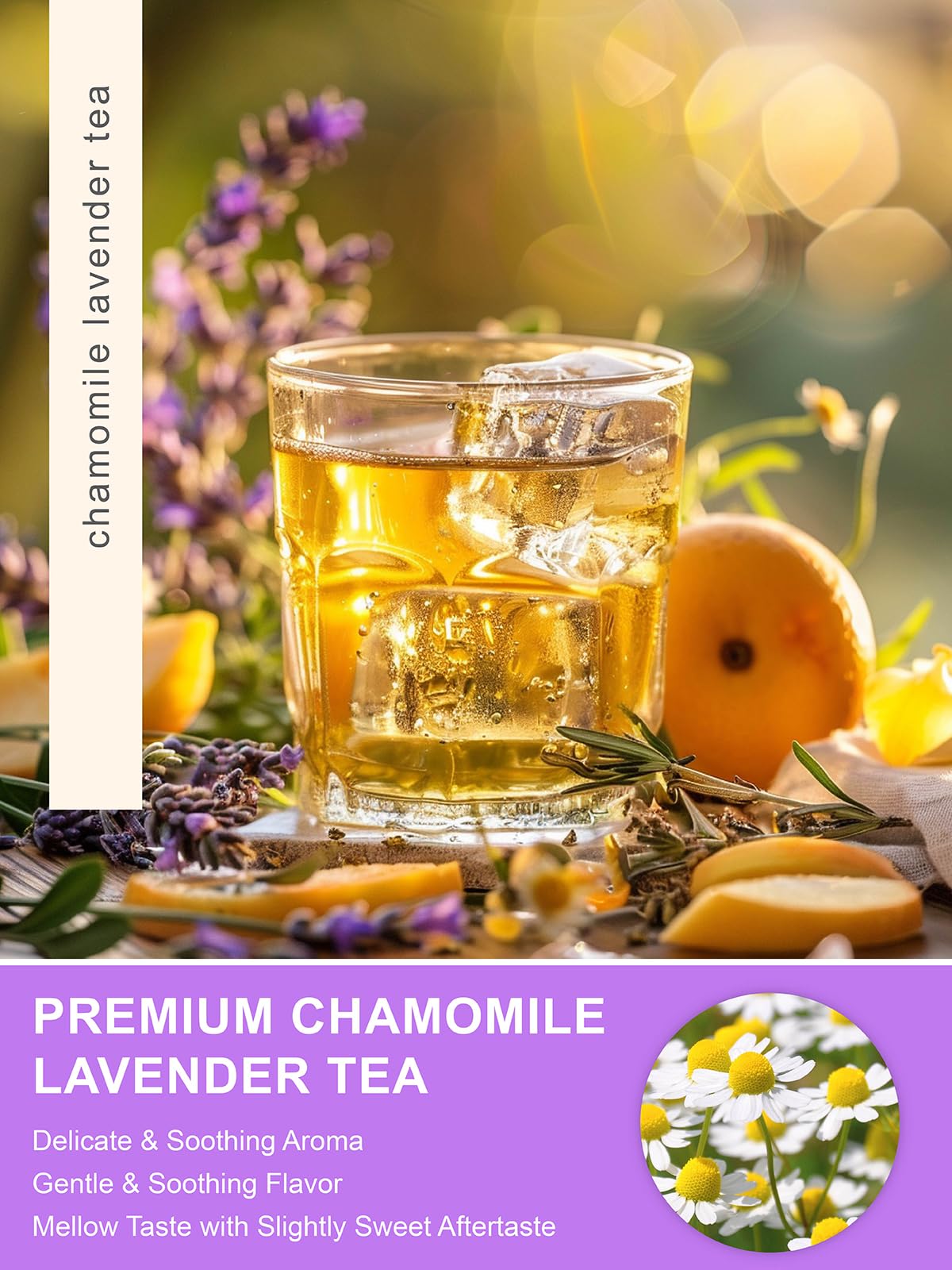 TeeLux Chamomile Lavender Tea Bags - Caffeine Free Herbal Tea, Soothing Aroma, 100 Count