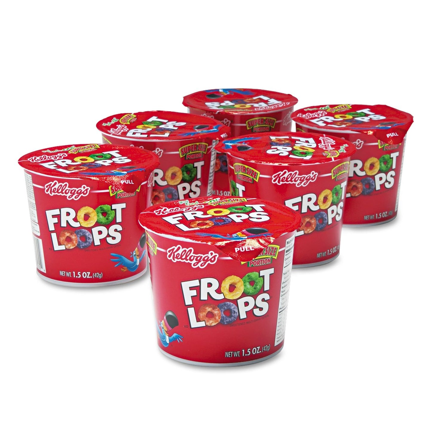 Kelloggs Froot Loops Breakfast Cereal, Single-Serve 1.5Oz Cup, 6 Cups/Box