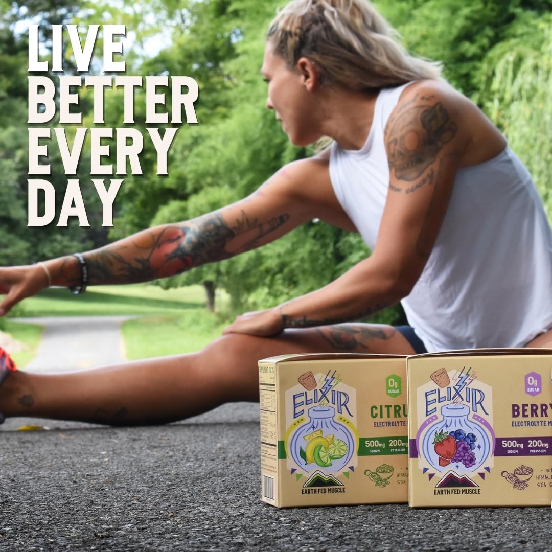 Elixir Citrus Electrolyte Packets - Zero Calorie, Sugar-Free, 30 Sticks