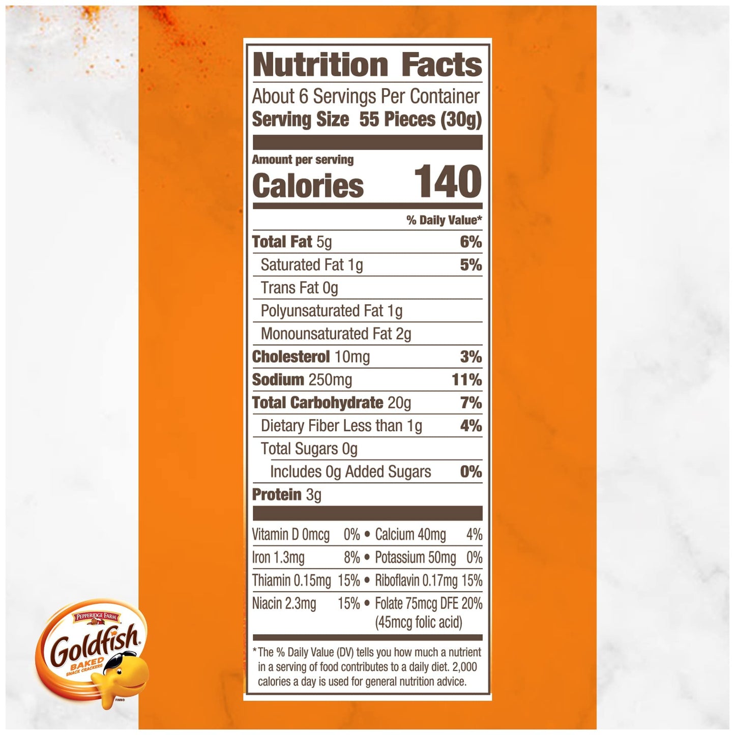 Goldfish Cheddar Crackers, Snack Crackers, 6.6 Oz. Bag, 6 Ct Box