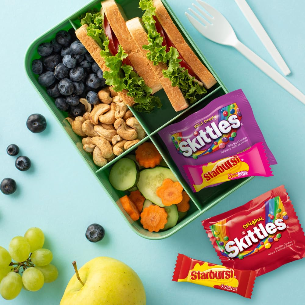 SKITTLES Original, SKITTLES Wild Berry & STARBURST Original and STARBURST FaveReds Fun Size Nut Free Individually Wrapped Trick