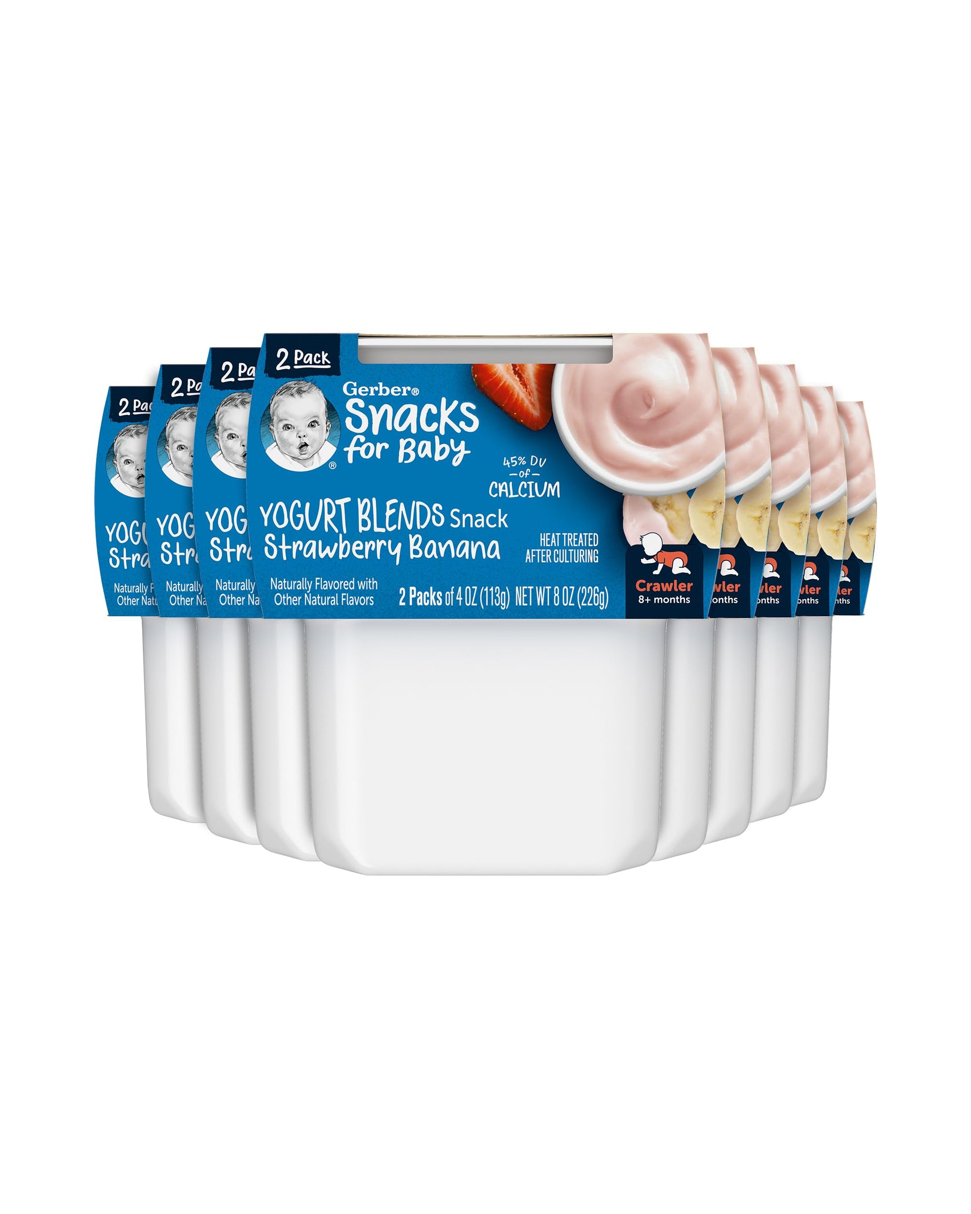 Gerber Baby Food, Yogurt Blends Snack, Strawberry Banana, Crawler, 8+ Months, Baby Snacks, Baby Yogurt, No Artificial Flavors Or