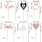 36 Pcs Wedding Cupcake Toppers Glitter Groom And Bride Cupcake Picks Ring Heart I Do Love Cake Topper Bridal Shower Wedding Enga