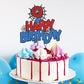 XIHIRCD Spider Birthday Cake Topper, Double-Sided Cupcake Decoration, Model 049, Colors: Black, Blue, Red, Number 9