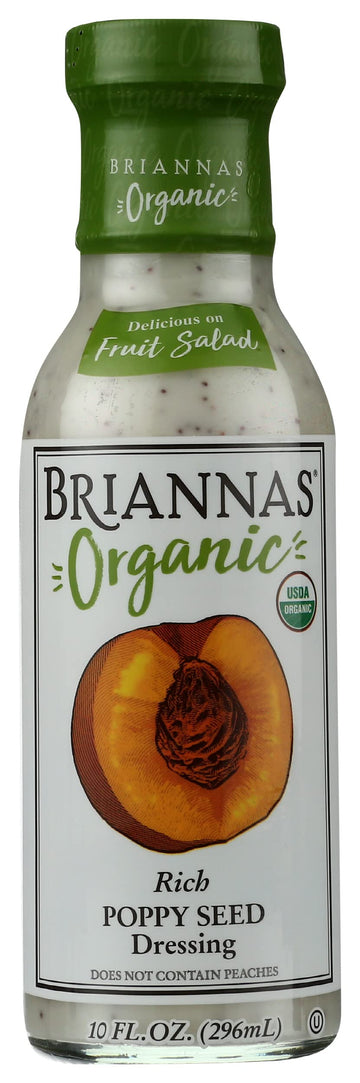 Briannas Organic Rich Poppy Seed Dressing, 10 Fluid Ounce (Pack of 6)