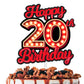 Happy 20Th Birthday Cake Topper Fluorescent Flashing Night Out Hen Movie Nightclub Theme Decor Supplies Woman Man Happy Birthday