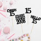Gyufise 24Pcs Straight Outta 2008 Cupcake Toppers Glitter Fifteen Happy 15th Cupcake Picks Cheers to 15 Years Birthday Cake Deco