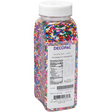 Decopac Rainbow Sprinkles | Extra Large 26Oz Pack | Cake Sprinkle Mix, Fancy Sprinkles For Cake Decorating, Handheld Container,