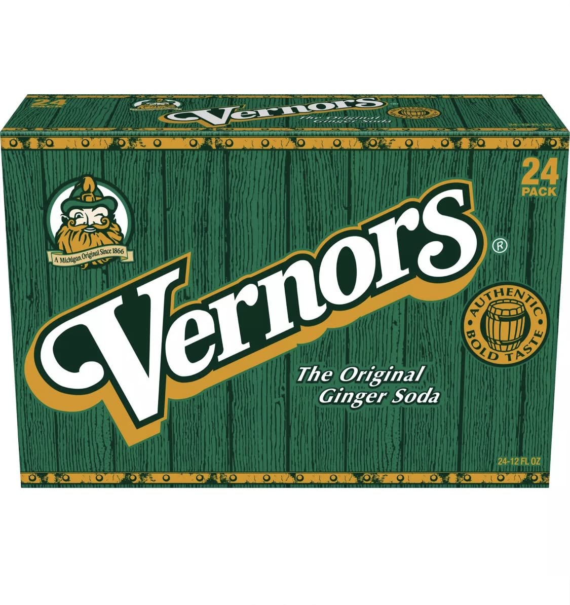 Vernors Ginger Ale, 12 oz Cans, Pack of 24