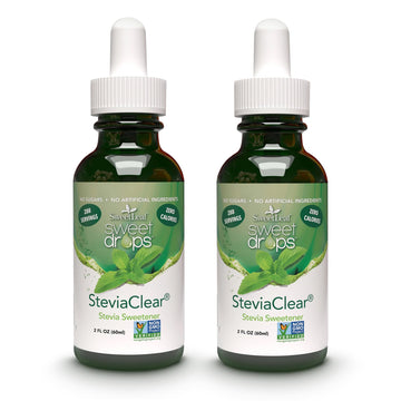 SweetLeaf Sweet Drops- Flavored Stevia Liquid Sweetener, Organic Stevia Extract, Zero Calorie, Gluten Free, Keto Friendly, Non GMO, Natural Flavor, Sugar Alternative- Stevia Clear, 2 Fl Oz (Pack of 2)
