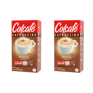 Colcafé Mocca Cappuccino Instant Mix | Convenient & Portable Packs | 100% Colombian Coffee | Make Hot Or Cold | 6 Count (Pack Of 2)