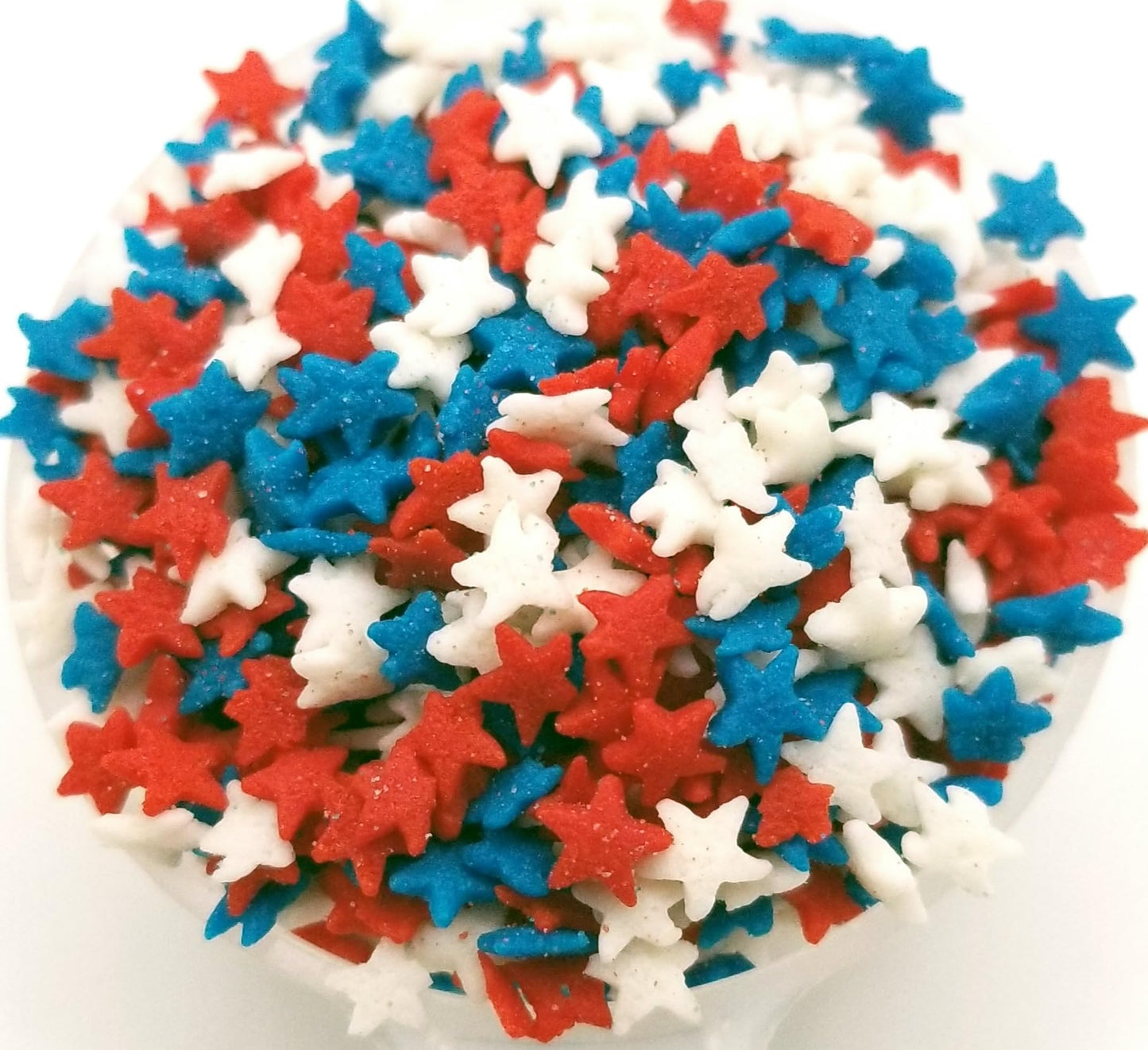 NCS 4th of July Red, White and Blue Mini Star Edible Sprinkles, 8 ounces - Great for Cupcakes, Cookies, Cakes, Cakes Pops