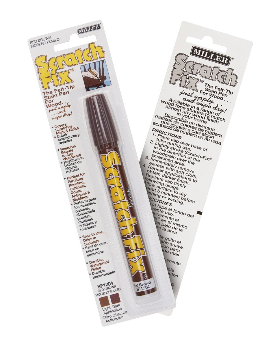 Miller Sf1204 Wood Stain Scratch Fix Pen / Wood Repair Marker - Red Brown Wood