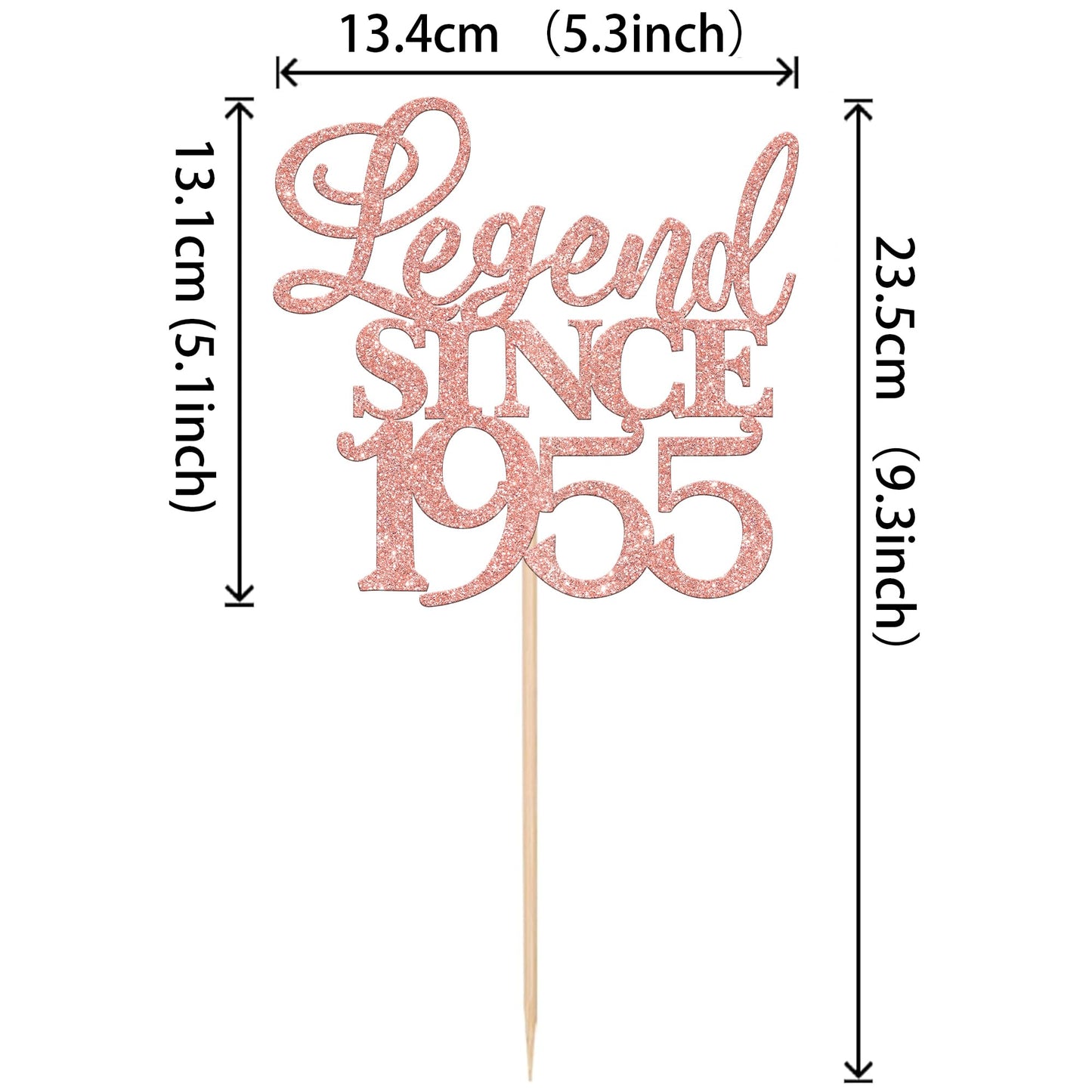 Rssta i Glitter Cake Topper, Seventy Cheers to 70 Years, Rose Gold, Model XM310-1953, Perfect for 70th Birthday and Anniversary Celebrations