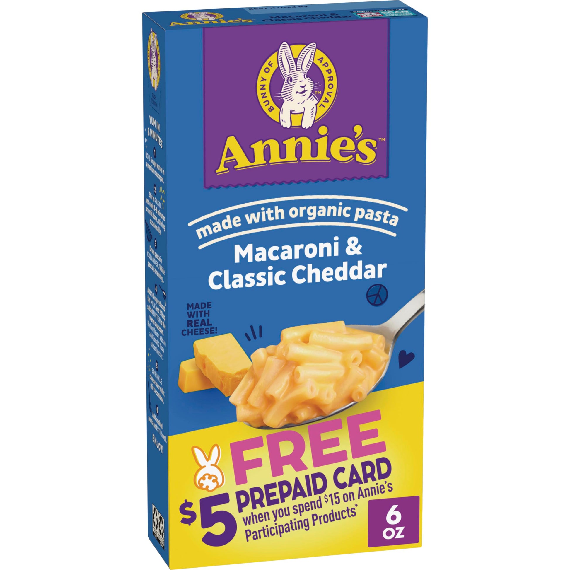Annies Classic Cheddar Macaroni and Cheese Dinner with Organic Pasta, 6 OZ