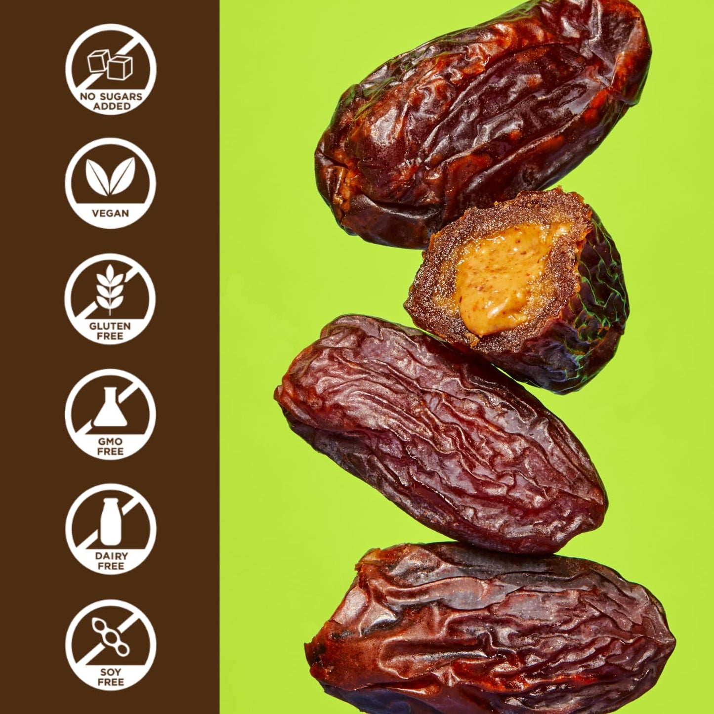 Realsy Almond Butter Filled Medjool Dates, Organic, Gluten-Free, Vegan, 10-Pack