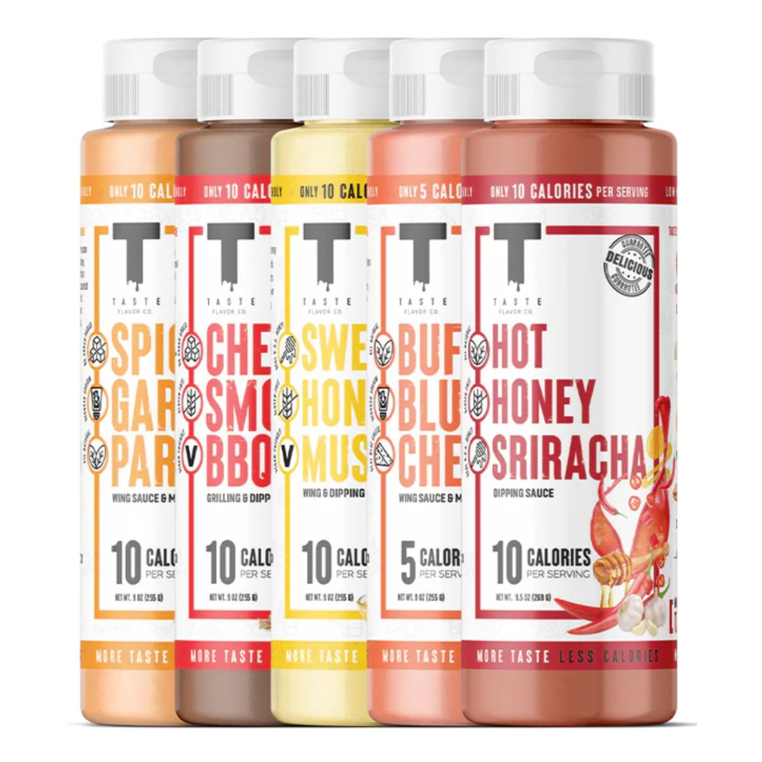 Taste Flavor Co. Grilling, Dipping Sauce and Marinade, Great Tasting, Low-Calorie Sauces, Keto Friendly, No Oils (5 Pack, Variet