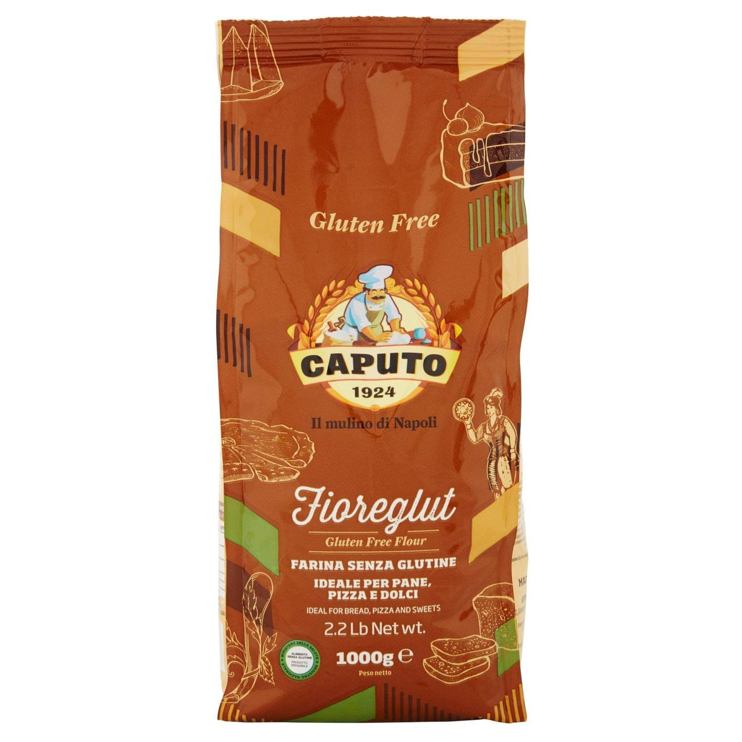 Antimo Caputo Gluten Free Pizza Flour 2.2lb - All Natural Multi Purpose Flour & Starch Blend for Baking Pizza, Bread, & Pasta 12
