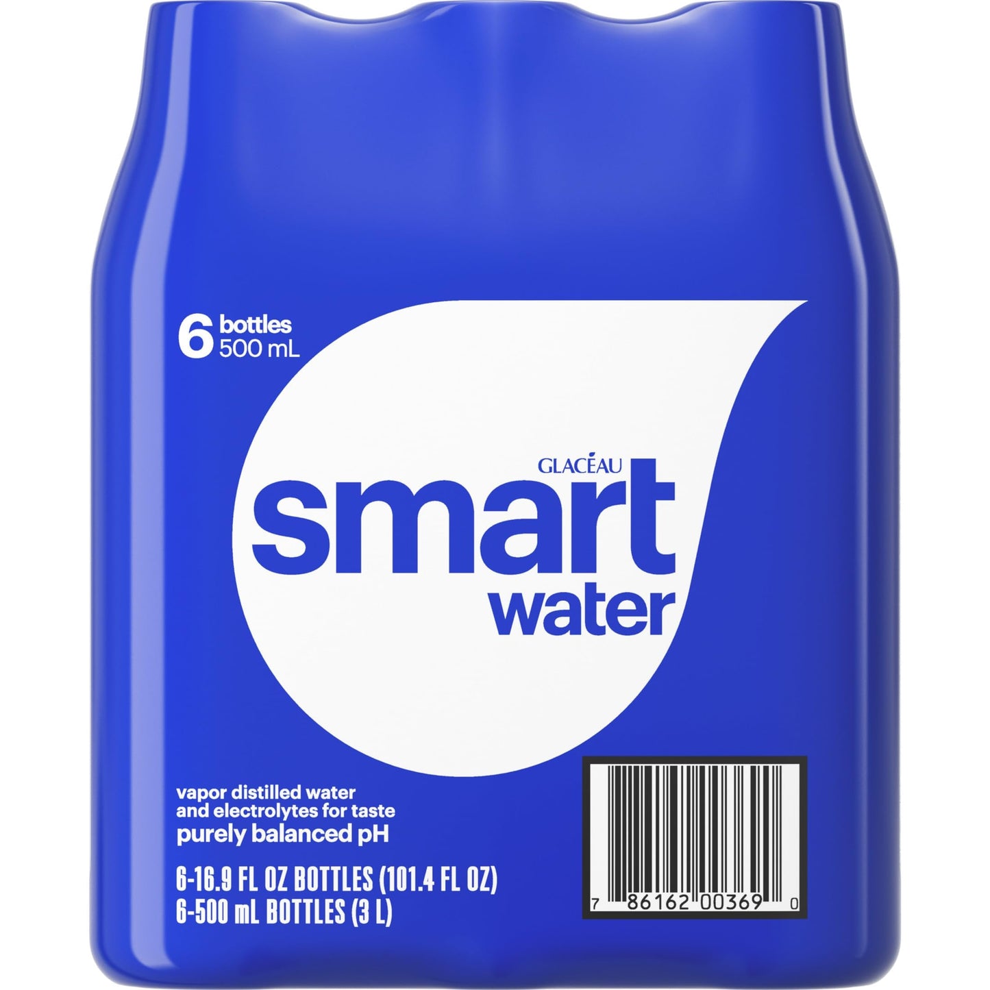 smartwater Vapor Distilled Water, 16.9 Fl Oz, Pack of 6, Model 786162103697