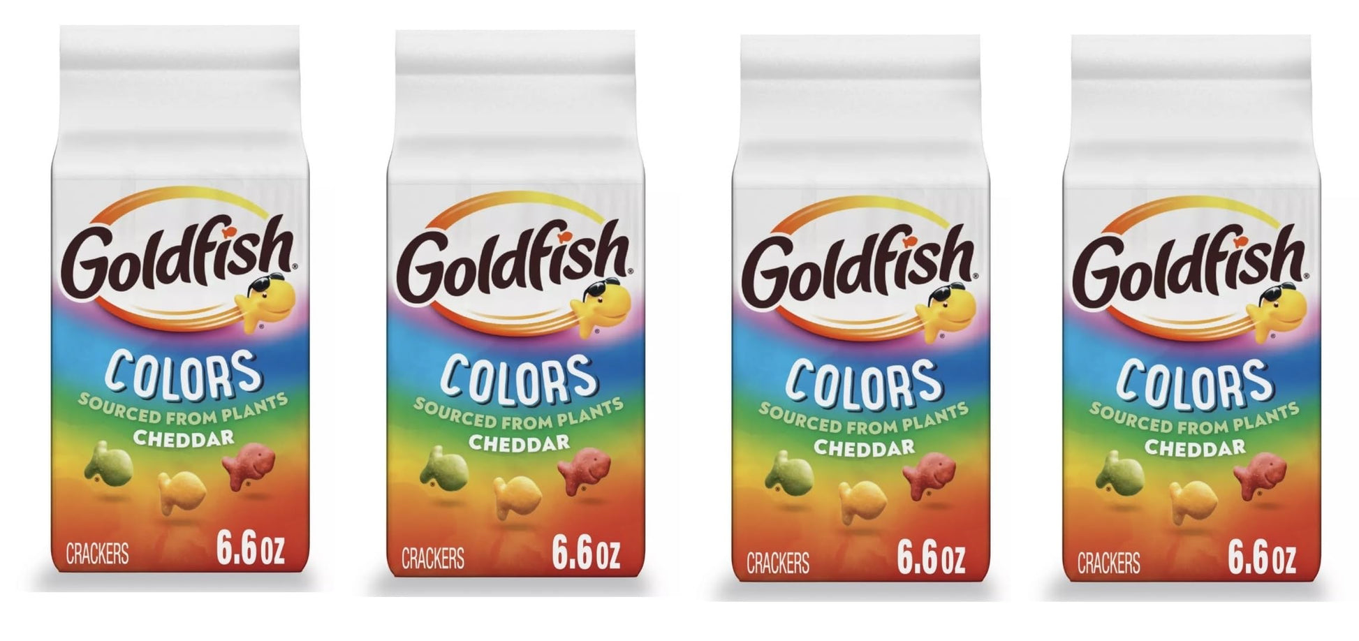 Goldfish Crackers - 4 bags - Free of Dyes (Colors Cheddar 6.6oz)
