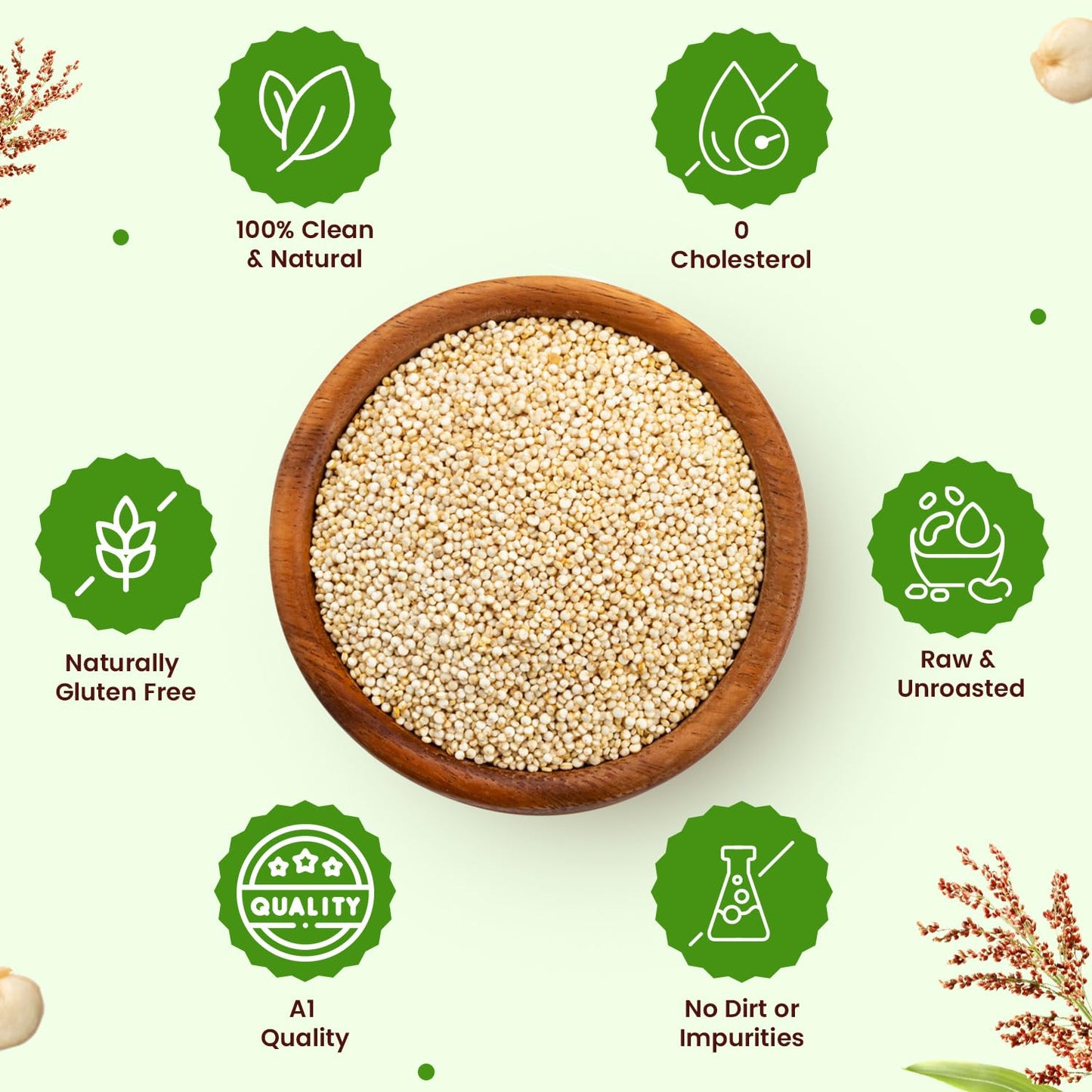Neuherbs Raw Unroasted White Quinoa For Weight Management, Rich In Iron, Fiber And Gluten Free : 1 Kg