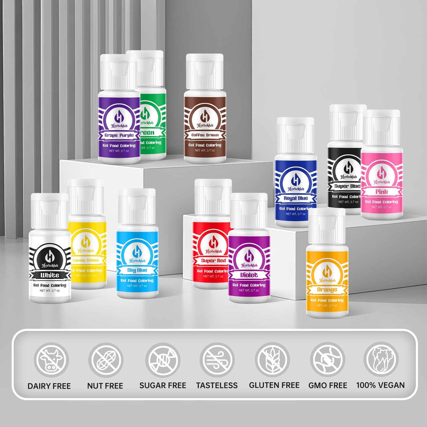 Gel Food Coloring 12 Colors X 0.7 Oz Concentrated Gel Based Food Dye Vibrant Icing Colors Neon Edible Food Color For Icing Bakin