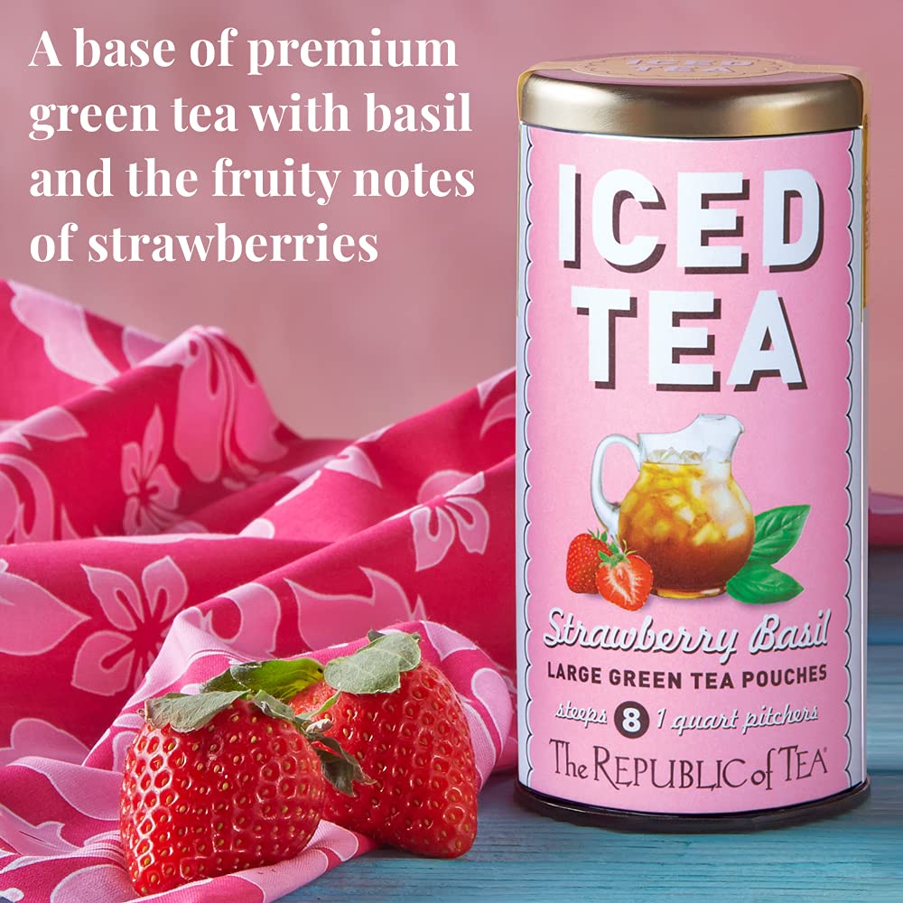 The Republic Of Tea Strawberry Basil Green Tea, 8-Ct