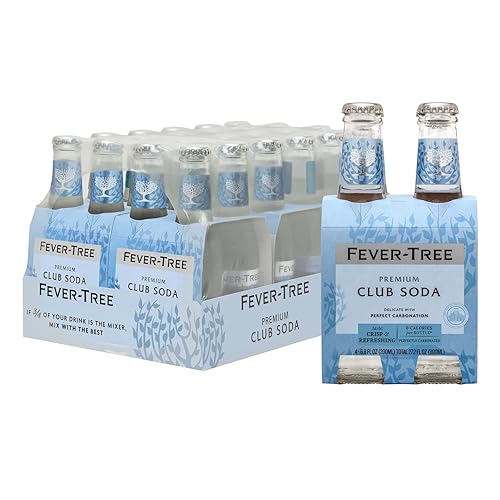 Fever Tree Club Soda - Premium Quality Mixer - Refreshing Beverage For Cocktails & Mocktails. Naturally Sourced Ingredients, No Artificial Sweeteners Or Colors - 200 Ml Bottles - Pack Of 24