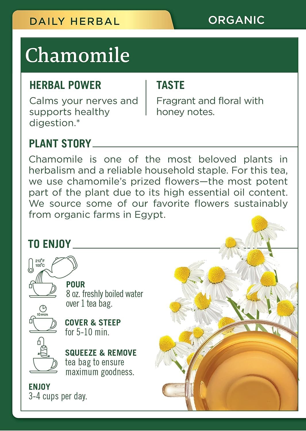 TRADITIONAL MEDICINALS TEA,OG1,CHAMOMILE, 16 BAG