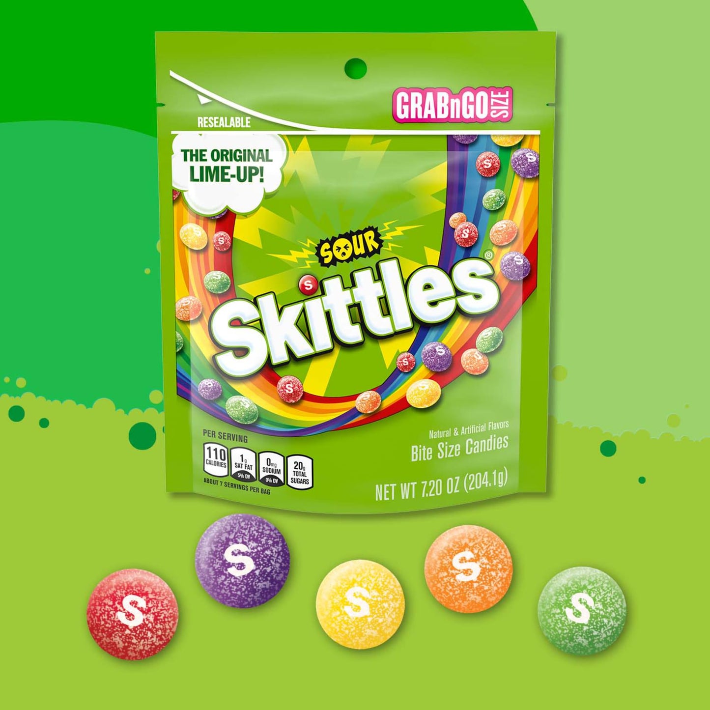 2 Pk Bundle Of Sour Skittles 7.2 Oz Each