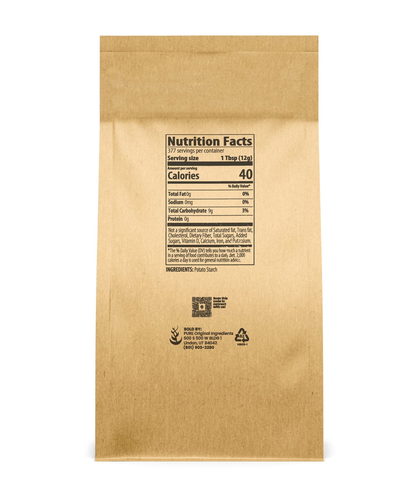 Pure Original Ingredients Potato Starch Thickener For Sauces, Soup, & Gravy (10 Pound)