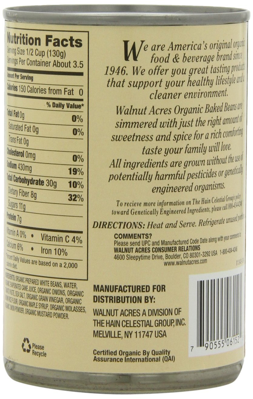 Walnut Acres Organic Baked Beans, Maple & Onion, 15 Oz (Pack of 12)