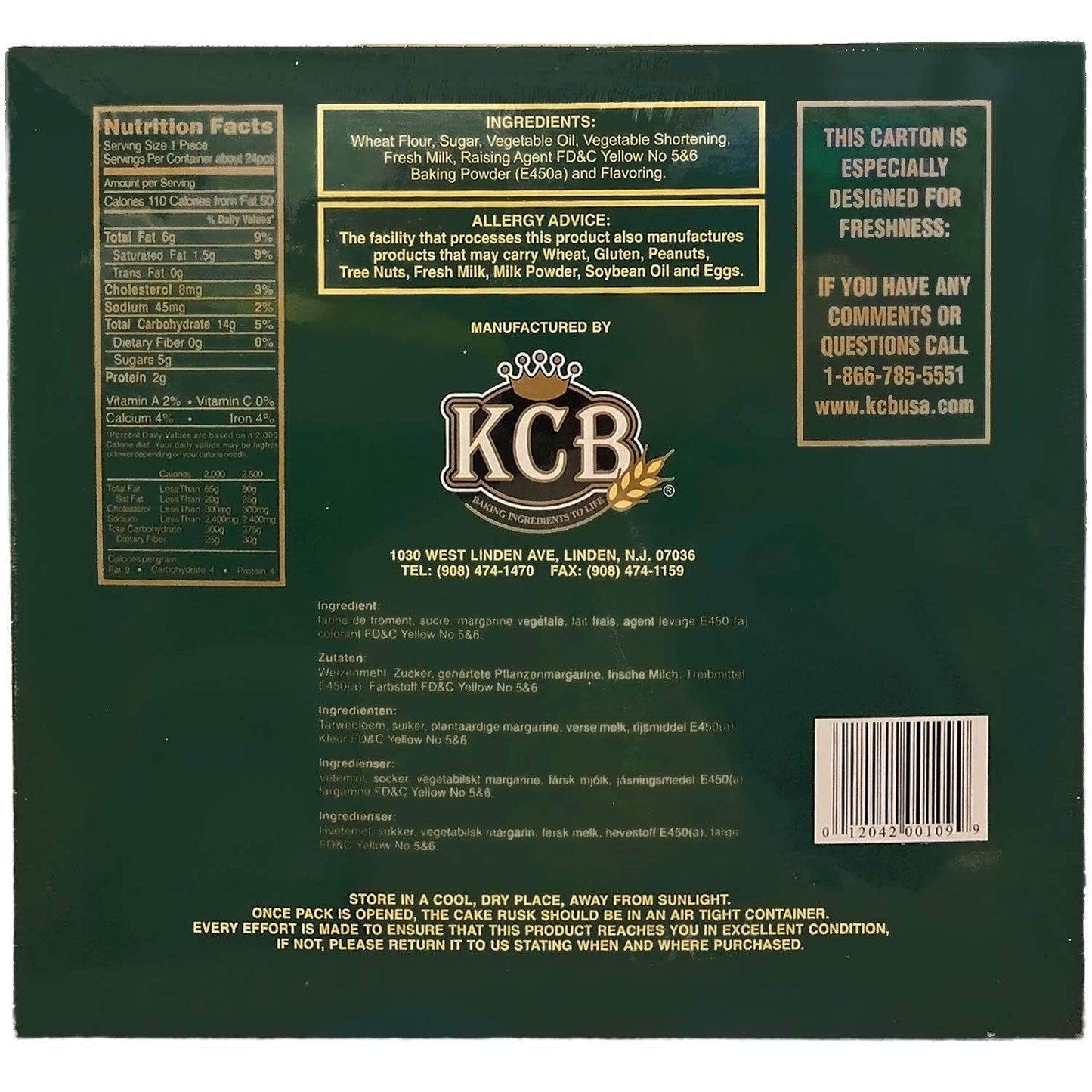 Kcb - Premium Cake Rusk (Vegetarian), 25 Oz