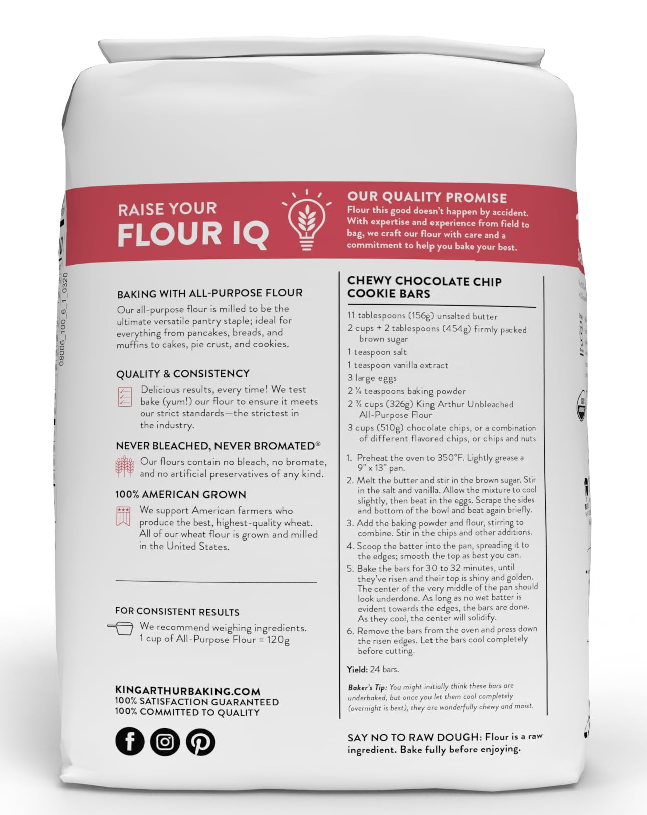King Arthur  100% Organic All-Purpose Flour Unbleached  Non-GMO Project Verified  No Preservatives  5 Pounds (Pack of 6)