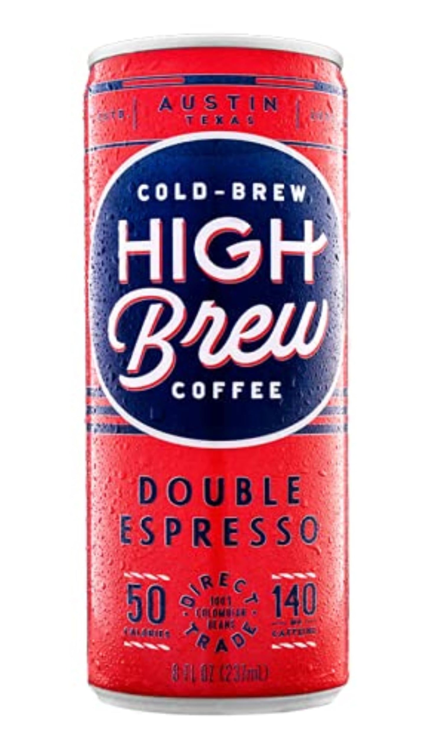 High Brew Coffee Cold Brew, Double Espresso, 8 Fl Oz, Pack of 12, Brown