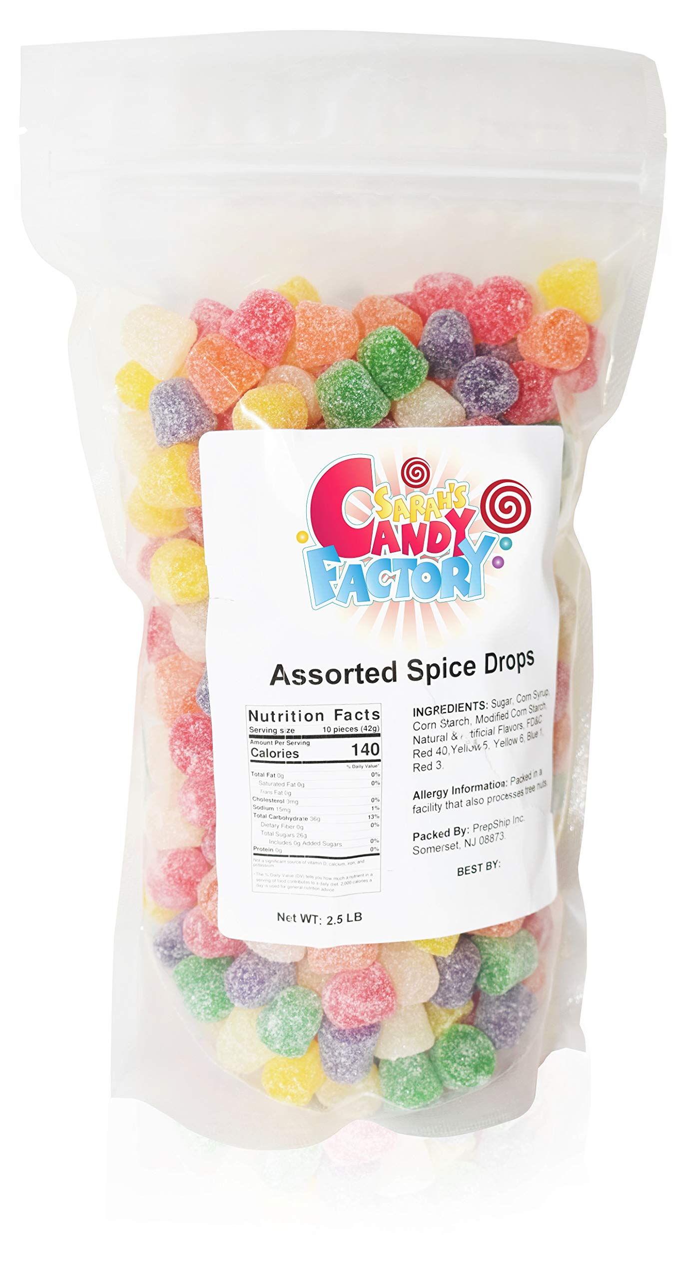 Sarah s Candy Factory Assorted Spice Drops Candy in Resealable Bag, 2.5 Lbs