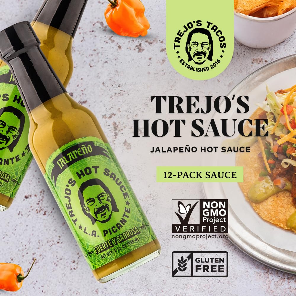 Trejo'S Jalapeo Hot Sauce | Zesty & Flavorful With Green Olives, Lime & Honey | Tangy & Balanced | Non-Gmo & Vegetarian | Perfec