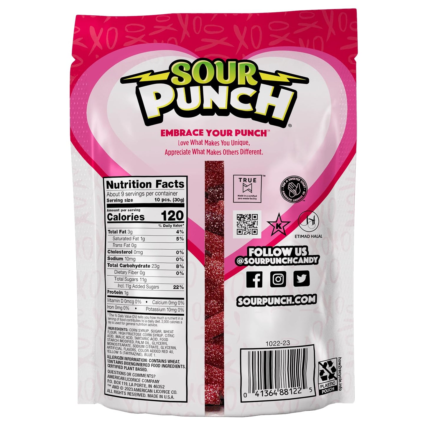 Sour Punch Rad Reds Valentines Bites 6/9Oz Sub