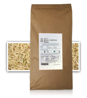 Lotus Foods Gourmet Organic Brown Jasmine Rice, 25 Pound (Pack of 1)