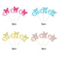 Rssta i Butterfly Cupcake Toppers, 24 Pack, Glitter, First Birthday, Multi Colors, Paper, Model XM011-multi