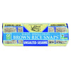 Edward & Son'S Unsalted Sesame Brown Rice Snaps - Rice Crackers Gluten Free, Whole Grain, Oven Baked, Low Fat, Non-Gmo, Usda Org