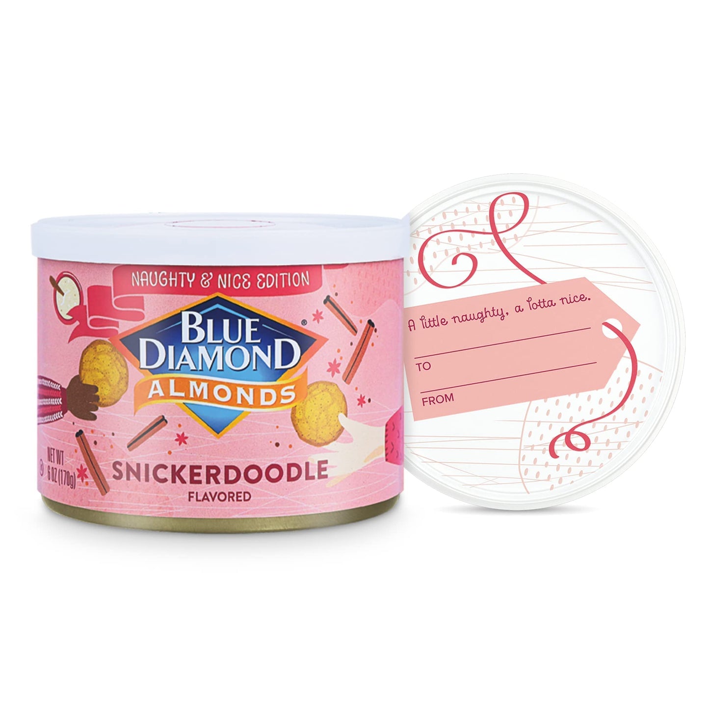 Blue Diamond Almonds Snickerdoodle Holiday Snack Nuts 6 oz Resealable can