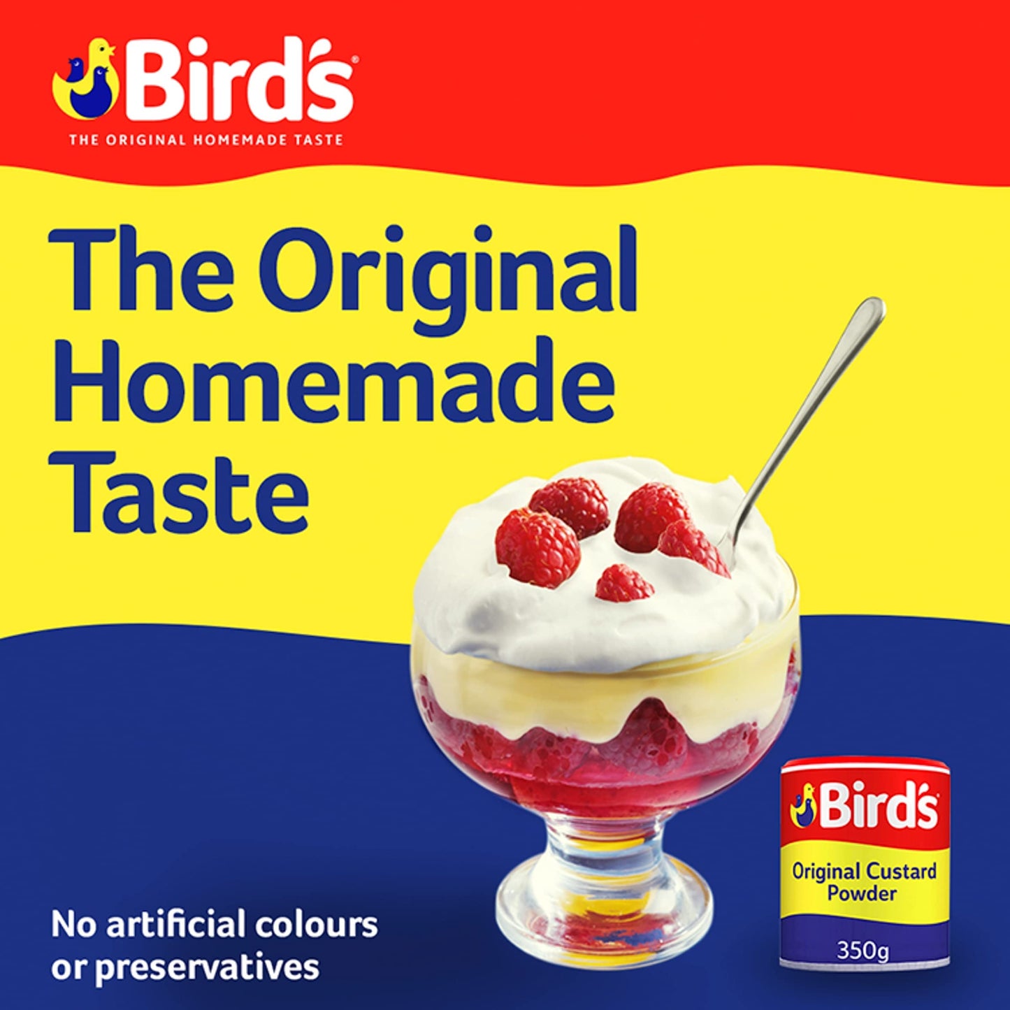 Birds Traditional Custard Powder Dessert Mix Tub, 250g (Pack of 1)